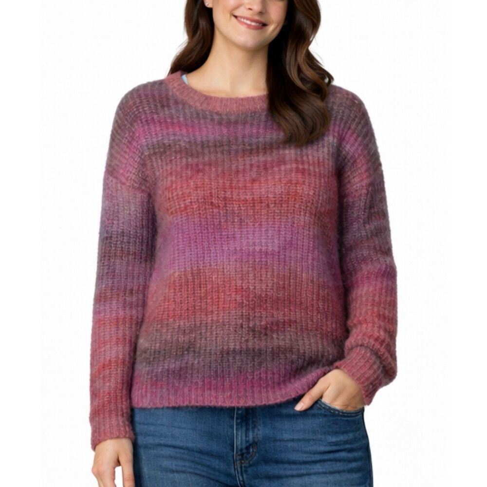 Rachel Zoe pink ombre crewneck cozy sweater large